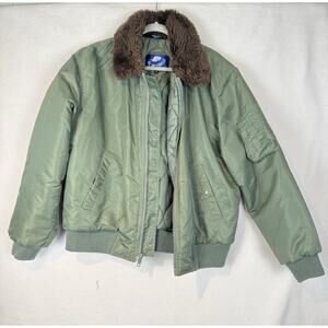Vintage Arctic Circle Puffer Jacket Men Large Green Bomber Insulated Coat